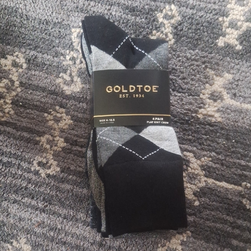 Gold Toe Black and Gray Dress Socks with Argyle Pattern (19)